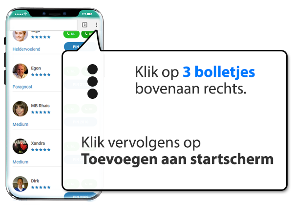 android: Helderziendenrotterdam.nl instellen als app op Mobiel