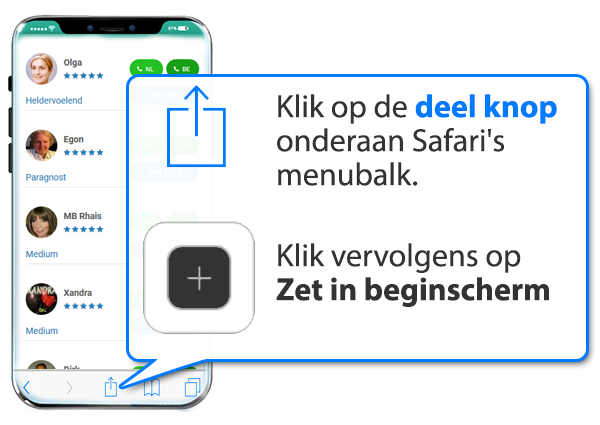 iphone en ipad: Helderziendenrotterdam.nl als app instellen op Mobiel
